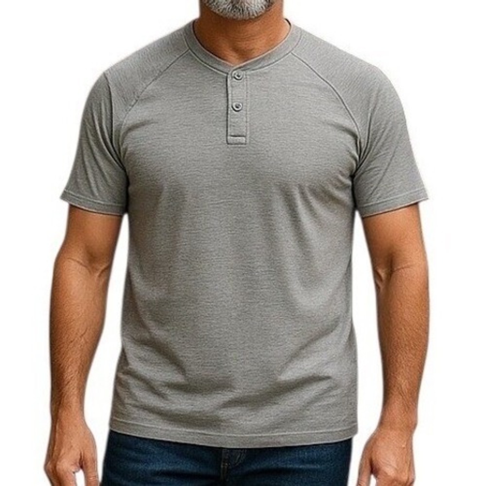 J. Crew Men's‎ Performance Henley T-Shirt Short Sleeve Green  Gray Size XL